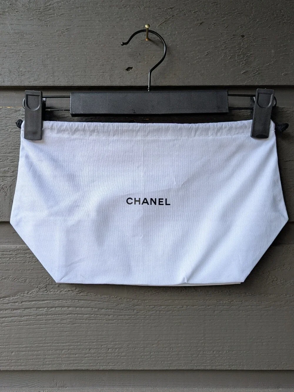 Chanel White Black Small Dust Bag Makeup Bag 12.5